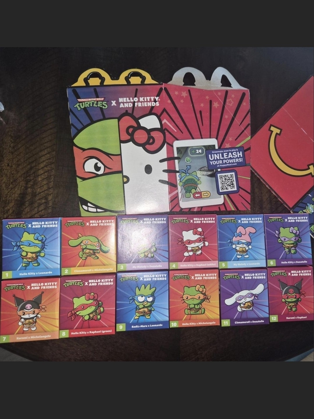 Hello Kitty x Teenage Mutant Ninja Turtles Collectible Set  Mcdonalds New 1-12